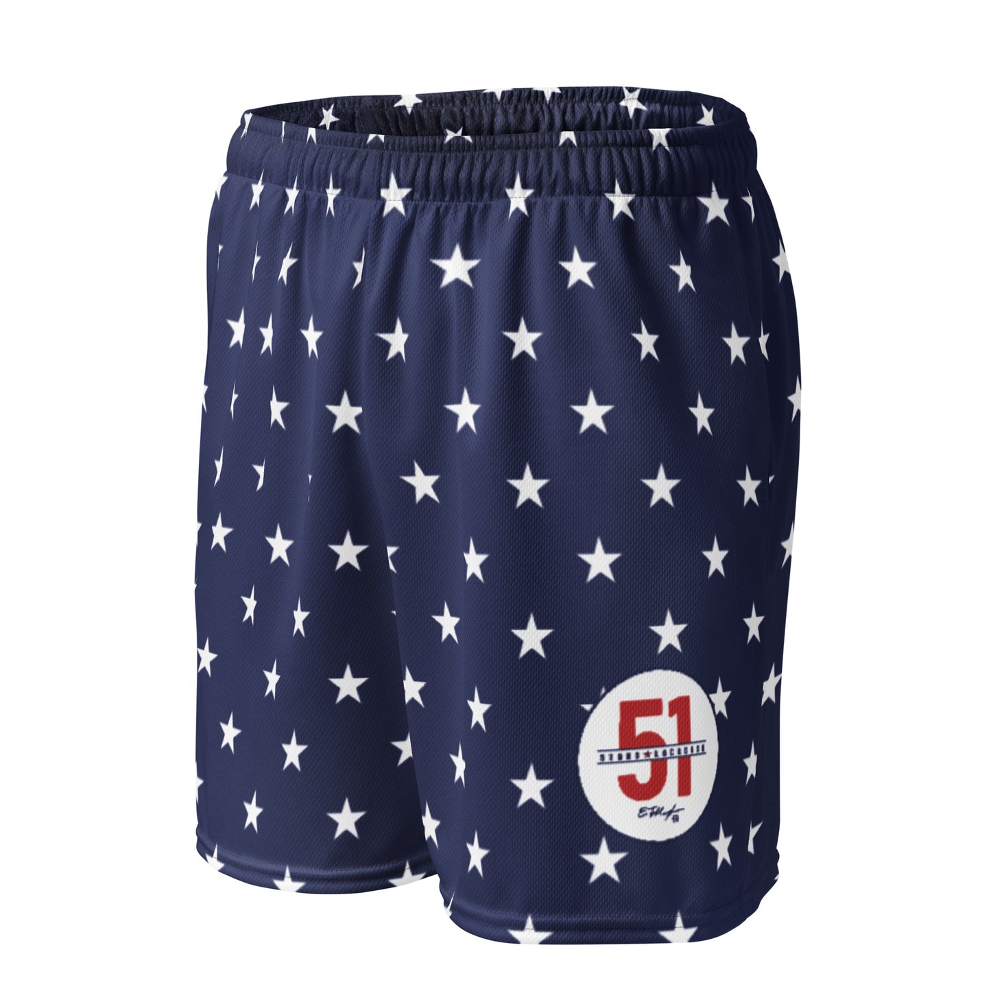 Adult 51 Stars Lacrosse Pocketed Mesh Shorts