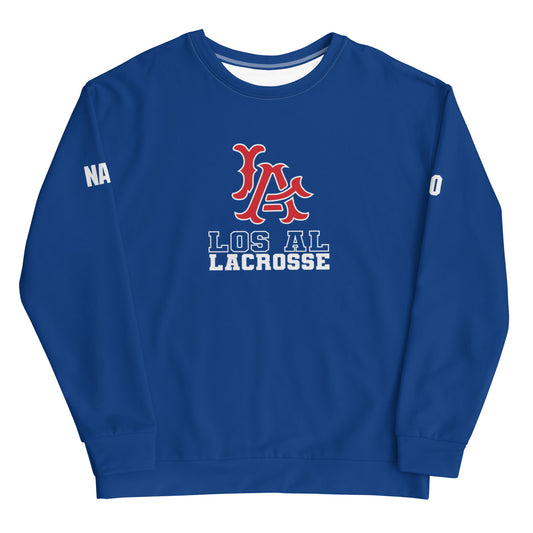 Adult Los Al Lacrosse Performance Crewneck Sweatshirt -Personalized