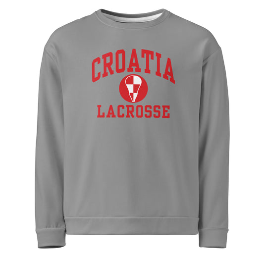 Adult Croatia Lacrosse Performance Crewneck Sweatshirt