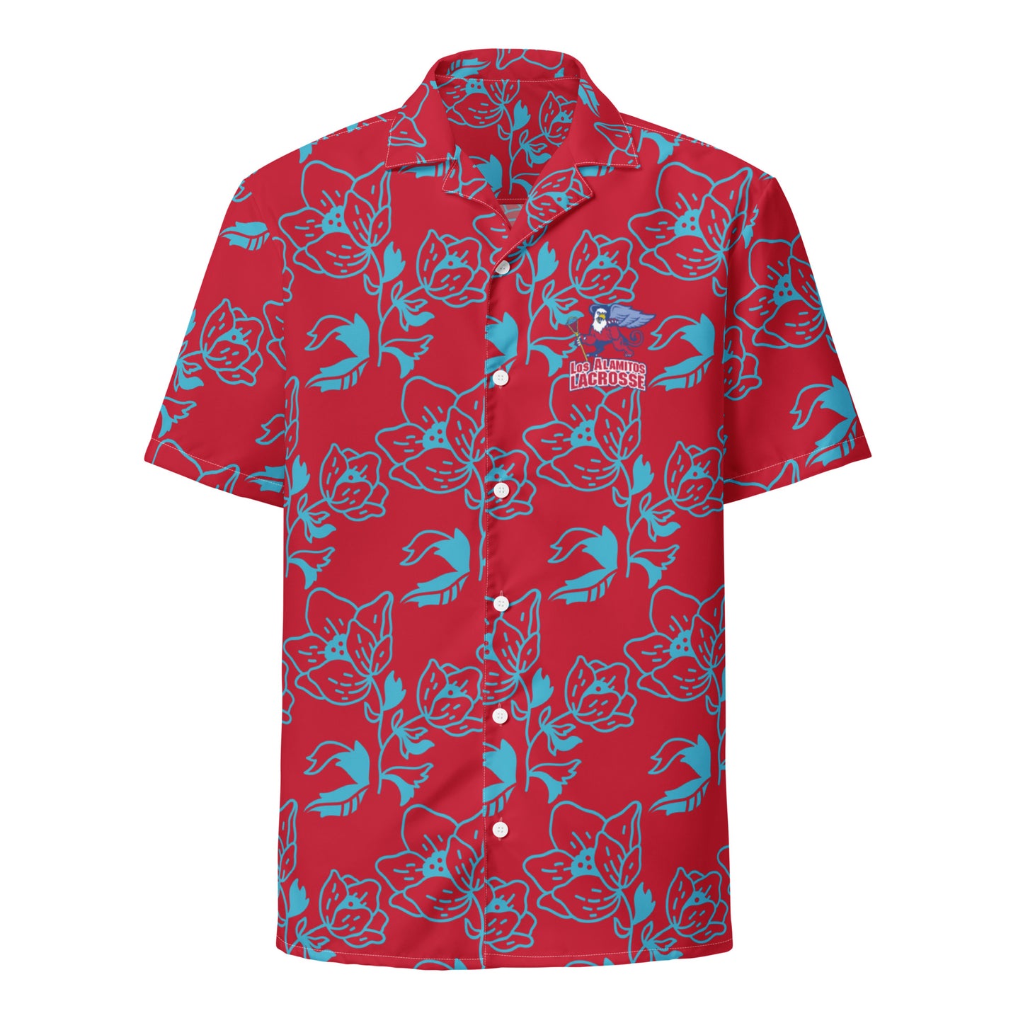 Adult Los Al Lacrosse Corner Short Sleeve Button Down Shirt