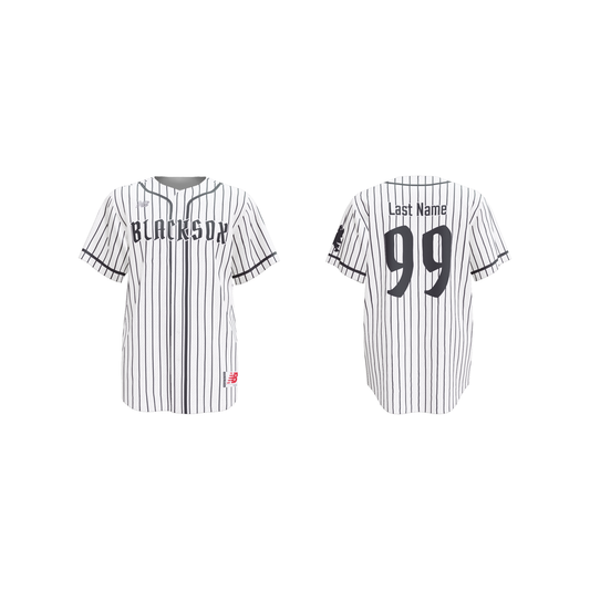 Blacksox NB Adversary Full-Button Pinstripe Jersey