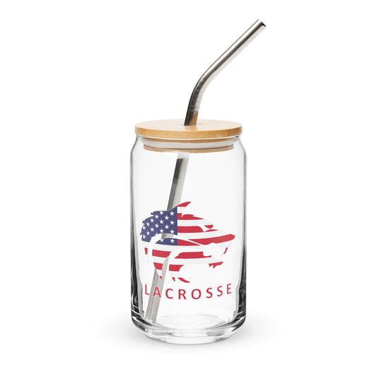 Timberline Lacrosse Can-Shaped Glass w/ Lid & Straw (16 oz)