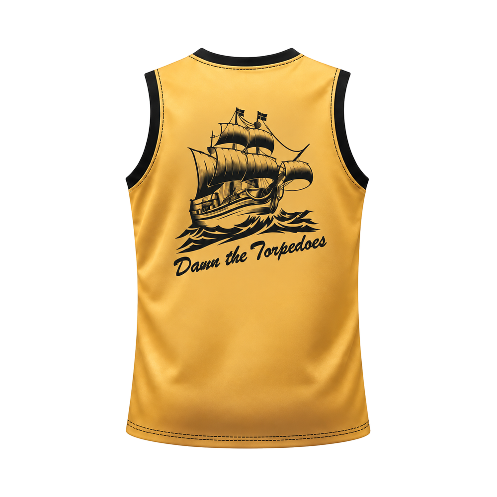 Commodores reversible pinnie — gold back