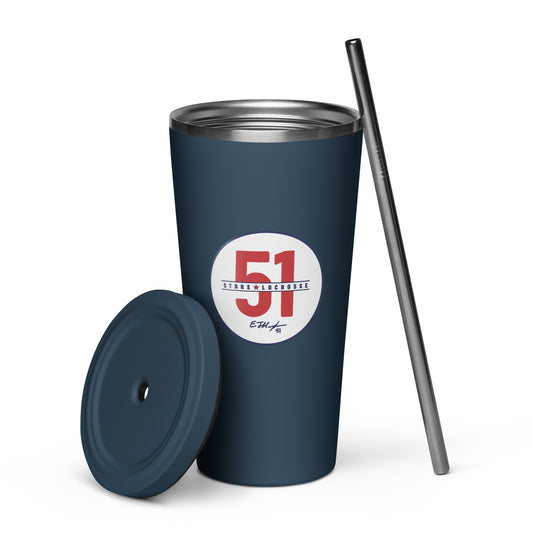 51 Stars Lacrosse Insulated Tumbler w/ Straw (20oz)