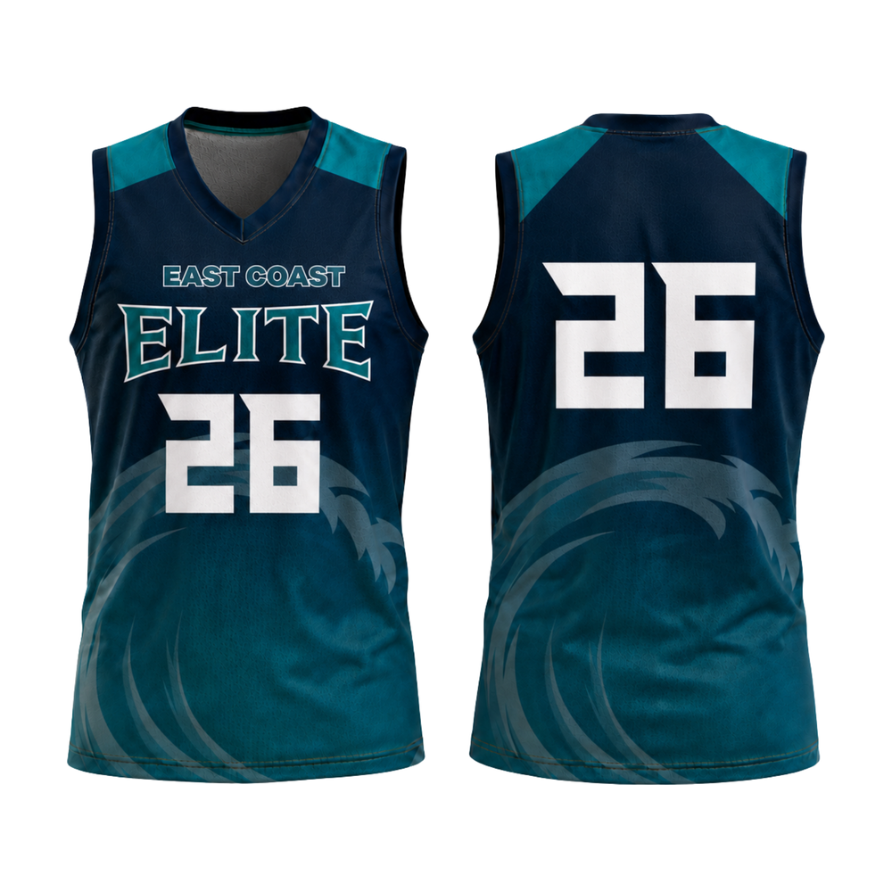 Surge Volleyball — Navy/Teal Sleeveless Jersey — approved team design