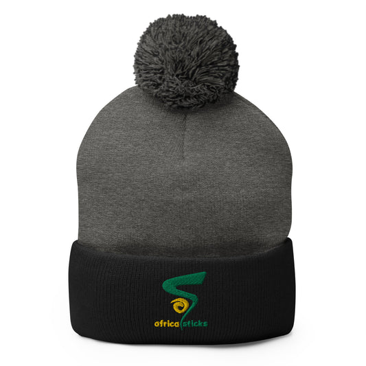Africa Sticks Pom-Pom Beanie