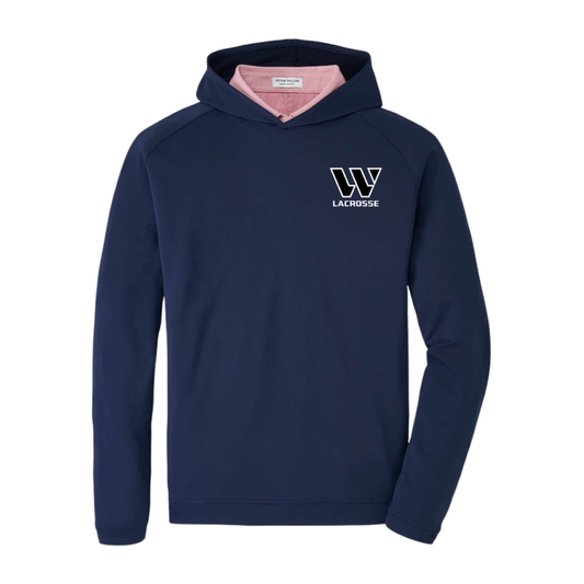 Adult Westward Lacrosse Peter Millar Pine Performance Hoodie — Navy
