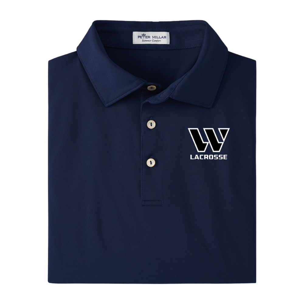 Adult Westward Lacrosse Peter Millar Solid Stretch Polo — Navy