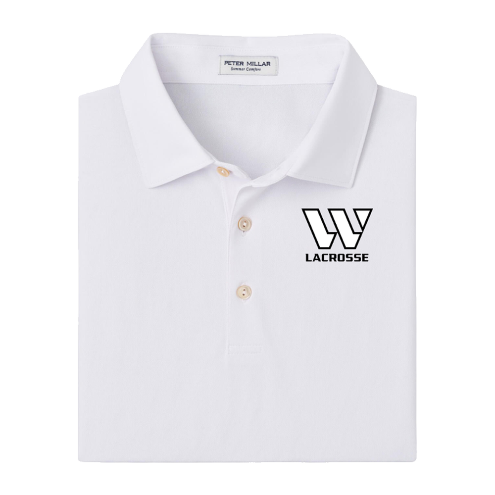 Adult Westward Lacrosse Peter Millar Solid Stretch Polo — White