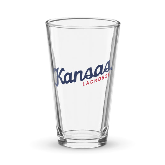 KU Club Lacrosse Pint Glass