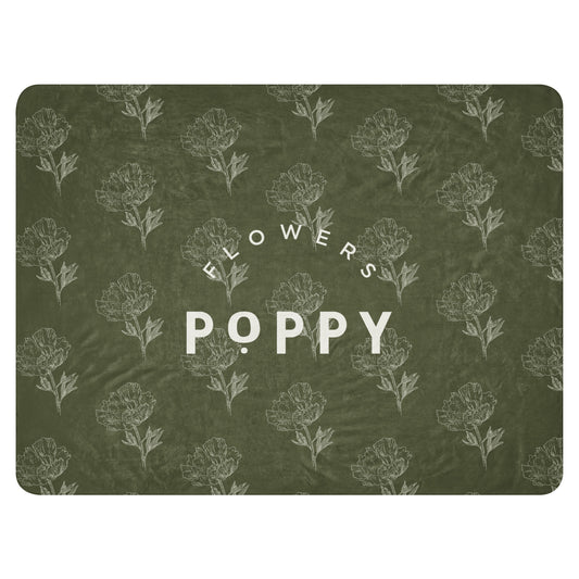 Poppy Flowers Sherpa Blanket