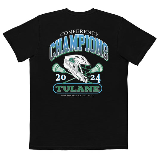 Adult Tulane Lacrosse Comfort Colors Pocket Tee
