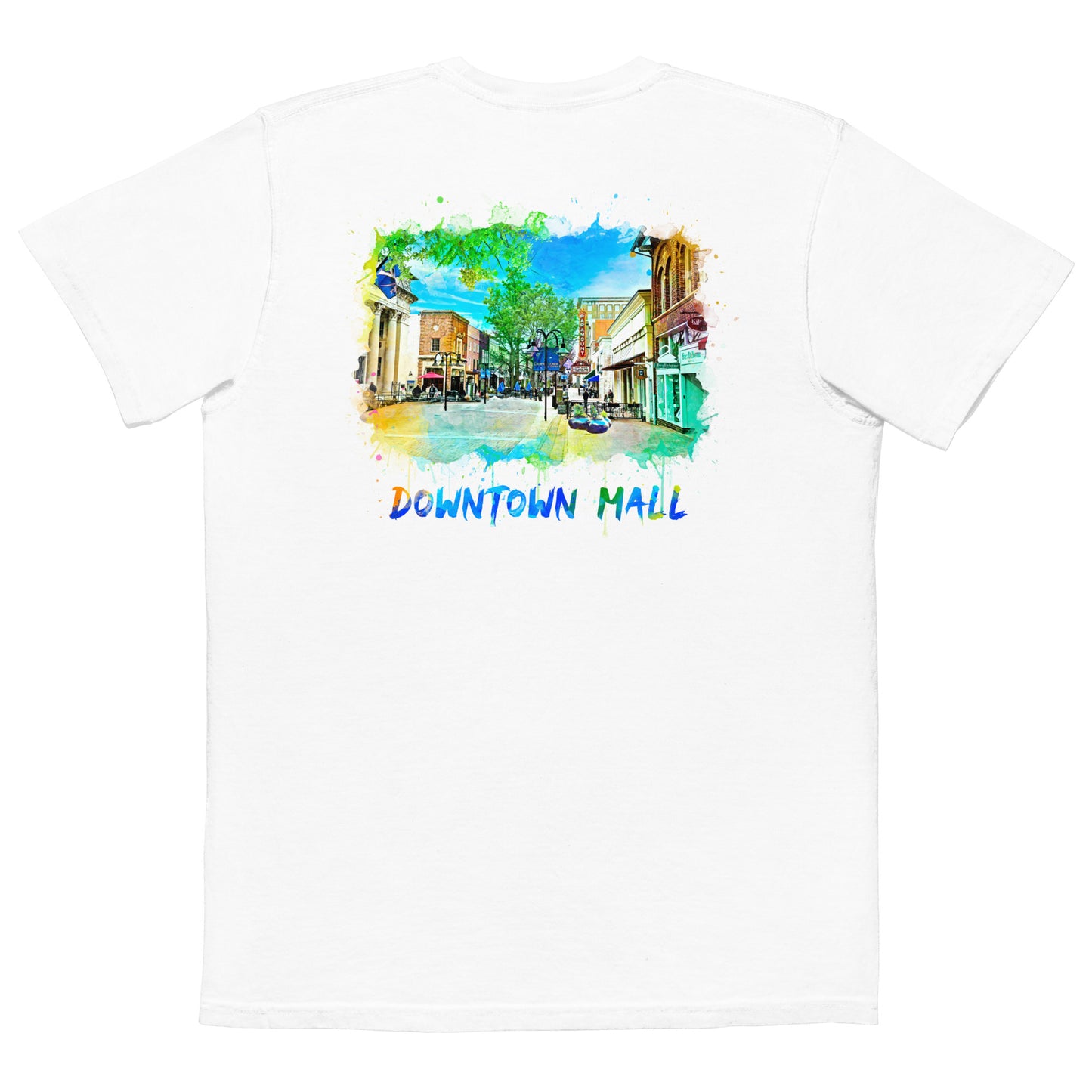 Adult Charlottesville Downtown Mall Pocket Tee (Front & Back)