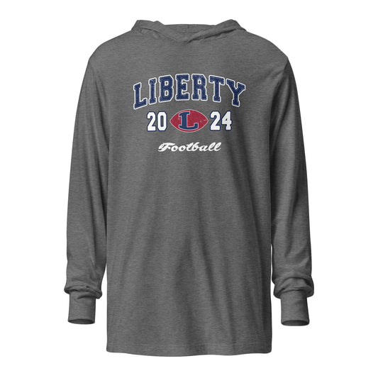 Adult Liberty Football Bella + Canvas Hooded Long Sleeve Tee