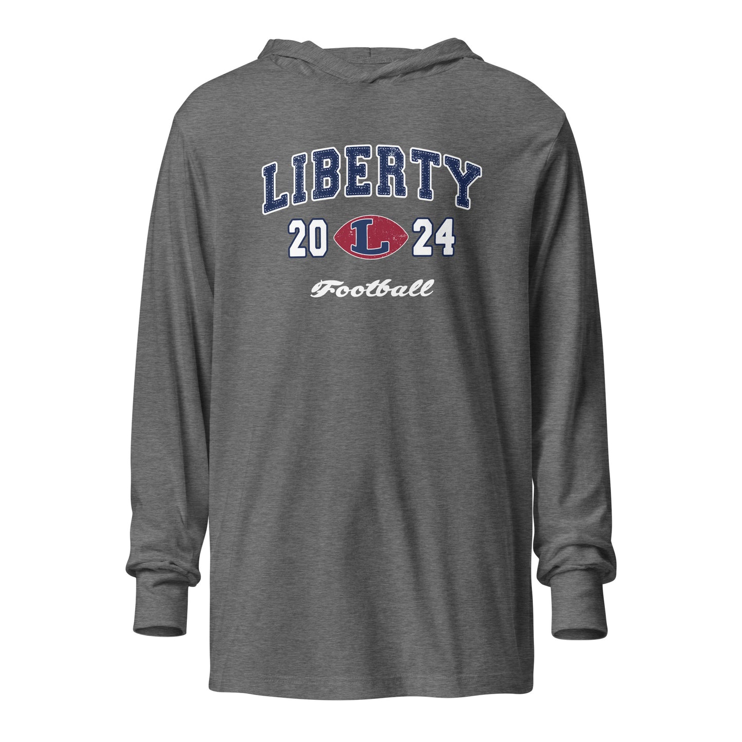 Adult Liberty Football Bella + Canvas Hooded Long Sleeve Tee