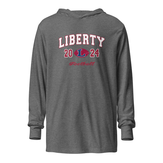 Adult Liberty Football Bella + Canvas Hooded Long Sleeve Tee