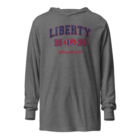 Adult Liberty Football Bella + Canvas Hooded Long Sleeve Tee