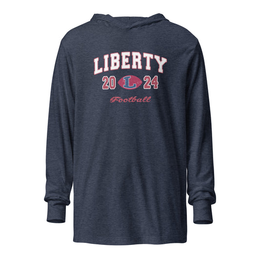 Adult Liberty Football Bella + Canvas Hooded Long Sleeve Tee