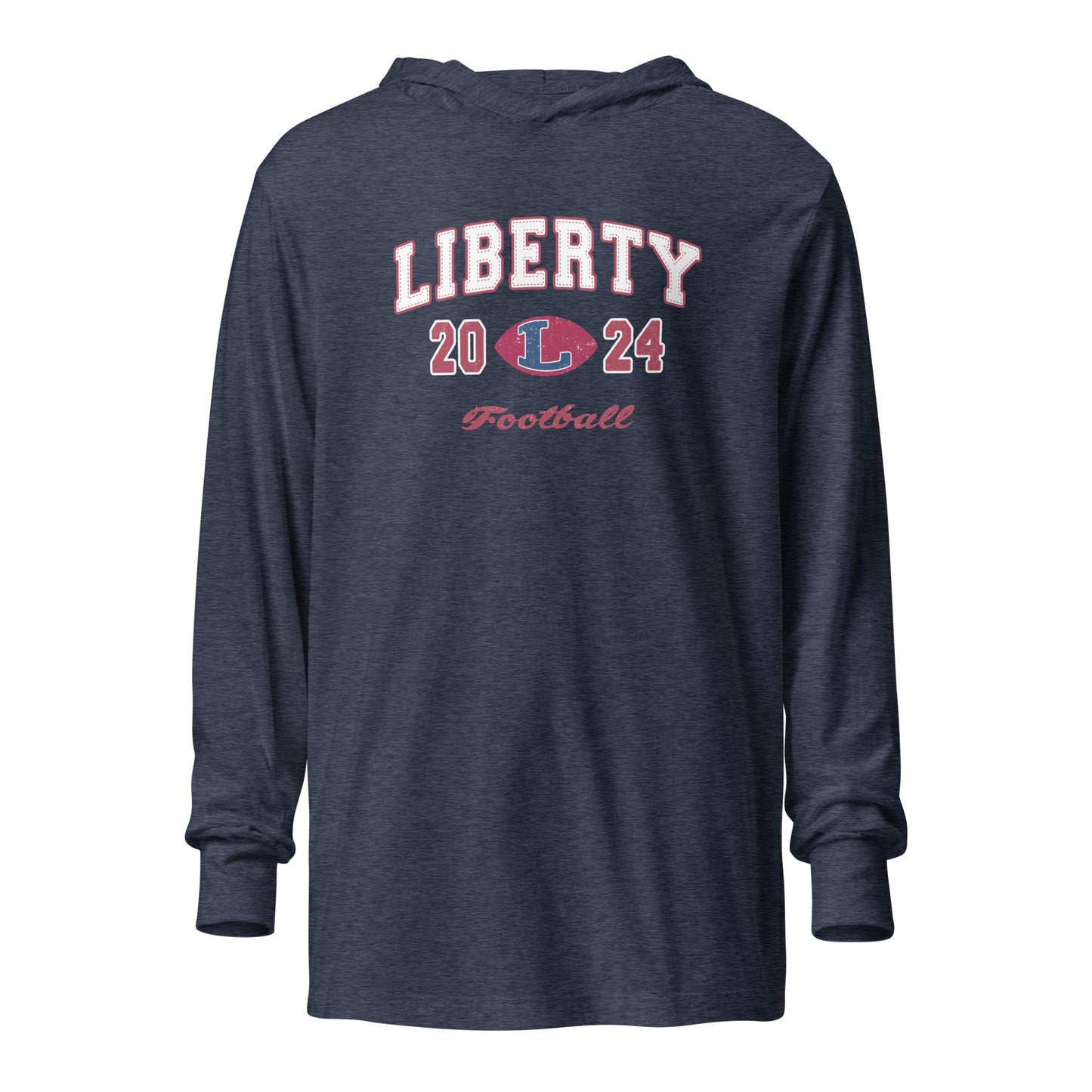 Adult Liberty Football Bella + Canvas Hooded Long Sleeve Tee