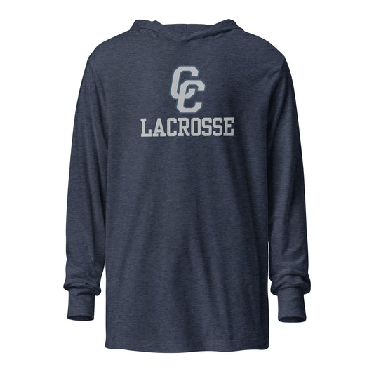 Adult Corner Canyon Youth Lacrosse Bella + Canvas Hooded Long Sleeve Tee