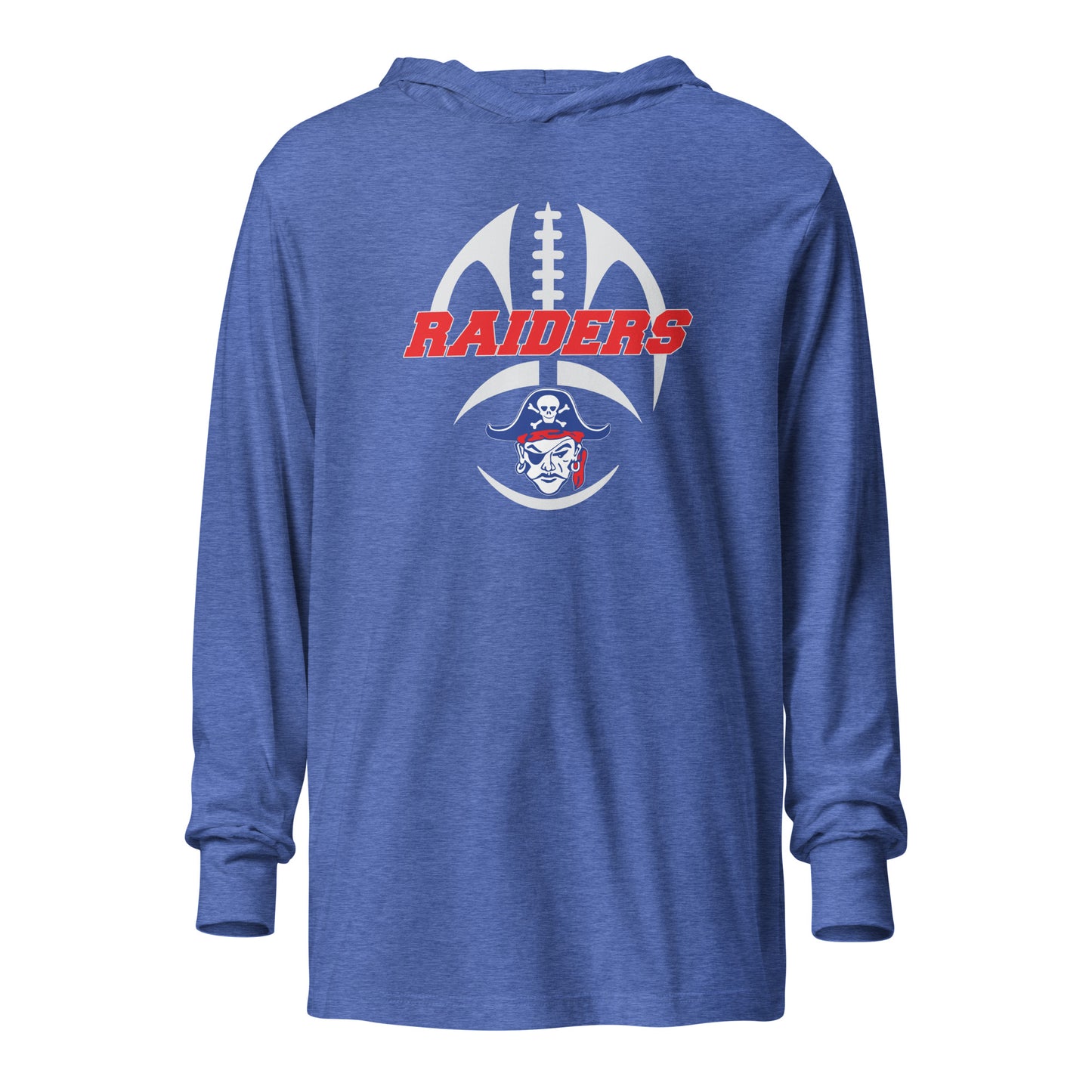 Adult Fairport Youth Football and Cheer Bella + Canvas Hooded Long Sleeve Tee