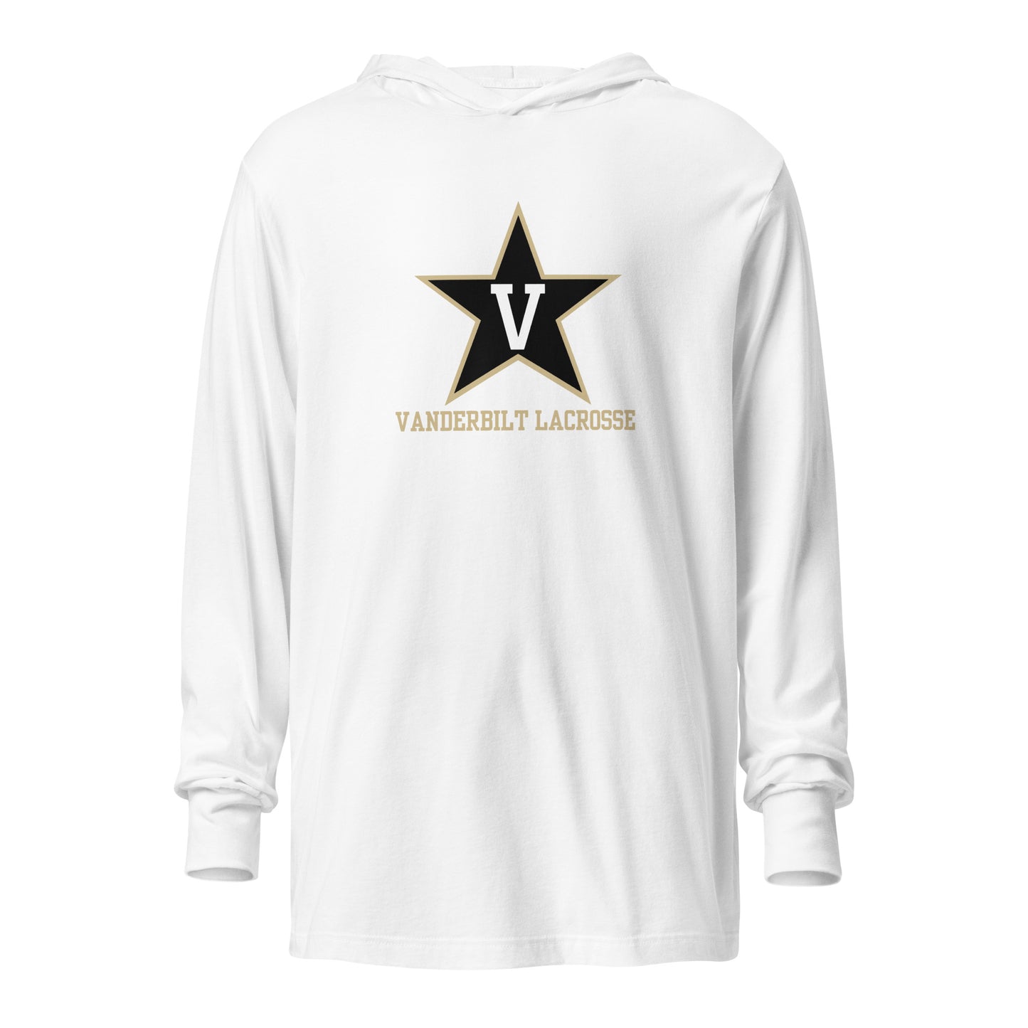 Adult Commodores Lacrosse Bella + Canvas Hooded Long Sleeve Tee