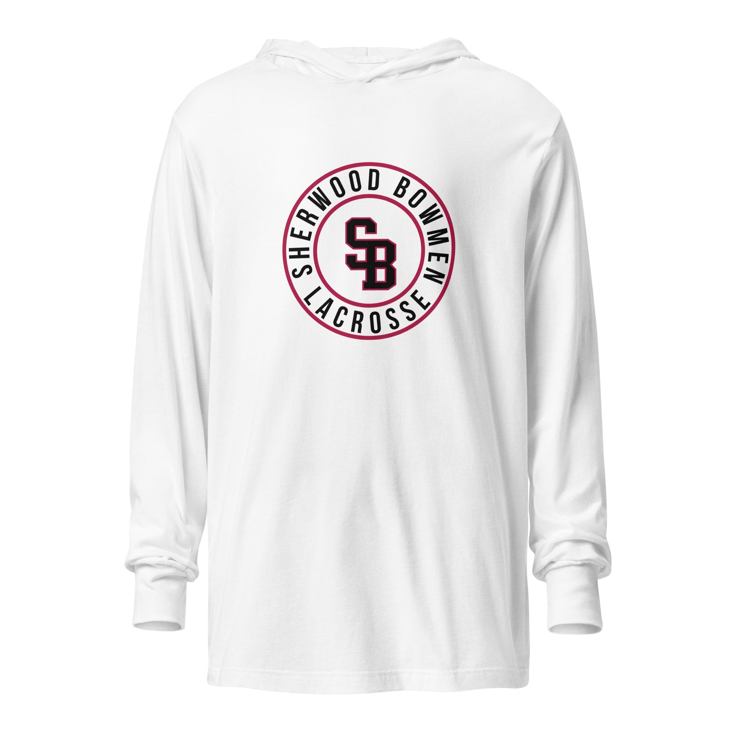 Adult Sherwood High School Lacrosse Bella + Canvas Hooded Long Sleeve Tee