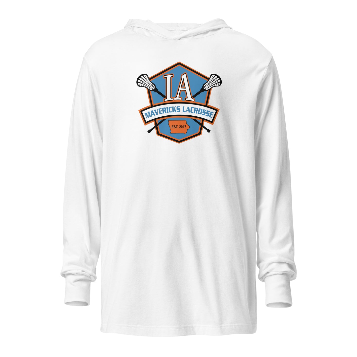 Adult Iowa Mavericks Bella + Canvas Hooded Long Sleeve Tee
