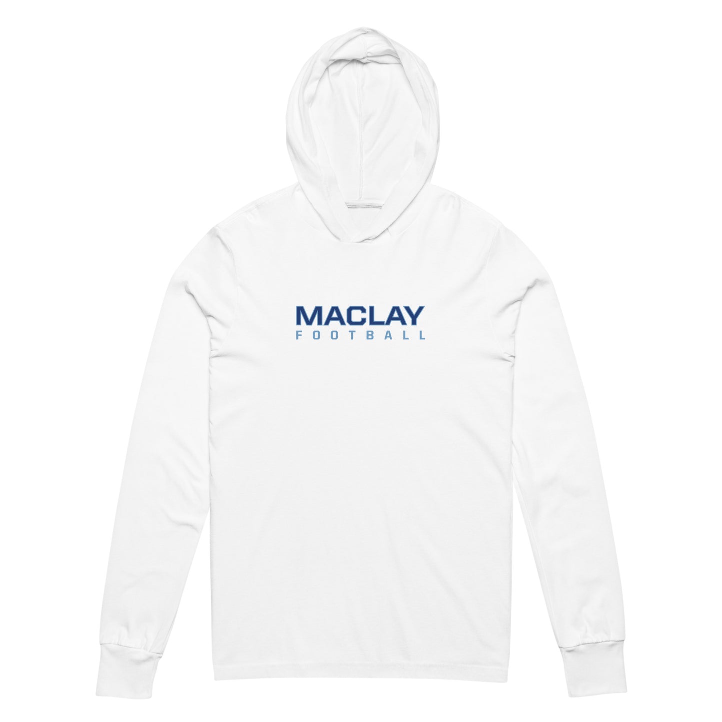 Adult Maclay Football Bella + Canvas Hooded Long Sleeve Tee