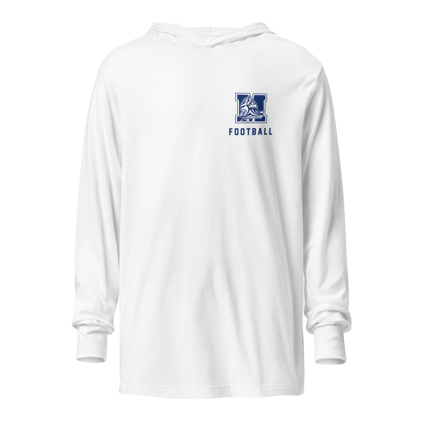 Adult Maclay Football Bella + Canvas Hooded Long Sleeve Tee