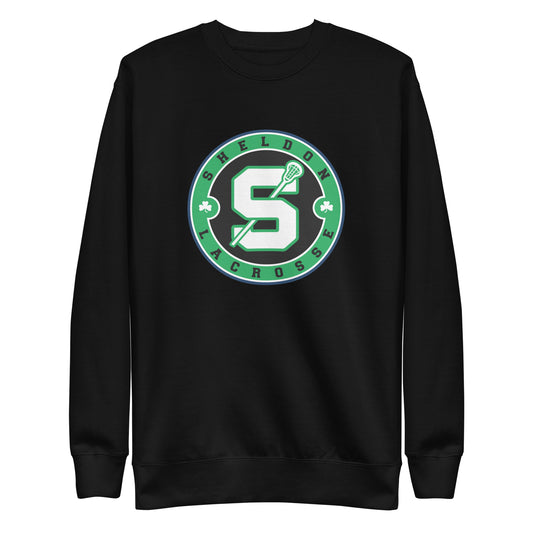 Adult Sheldon Lacrosse Cotton Heritage Premium Crewneck Sweatshirt