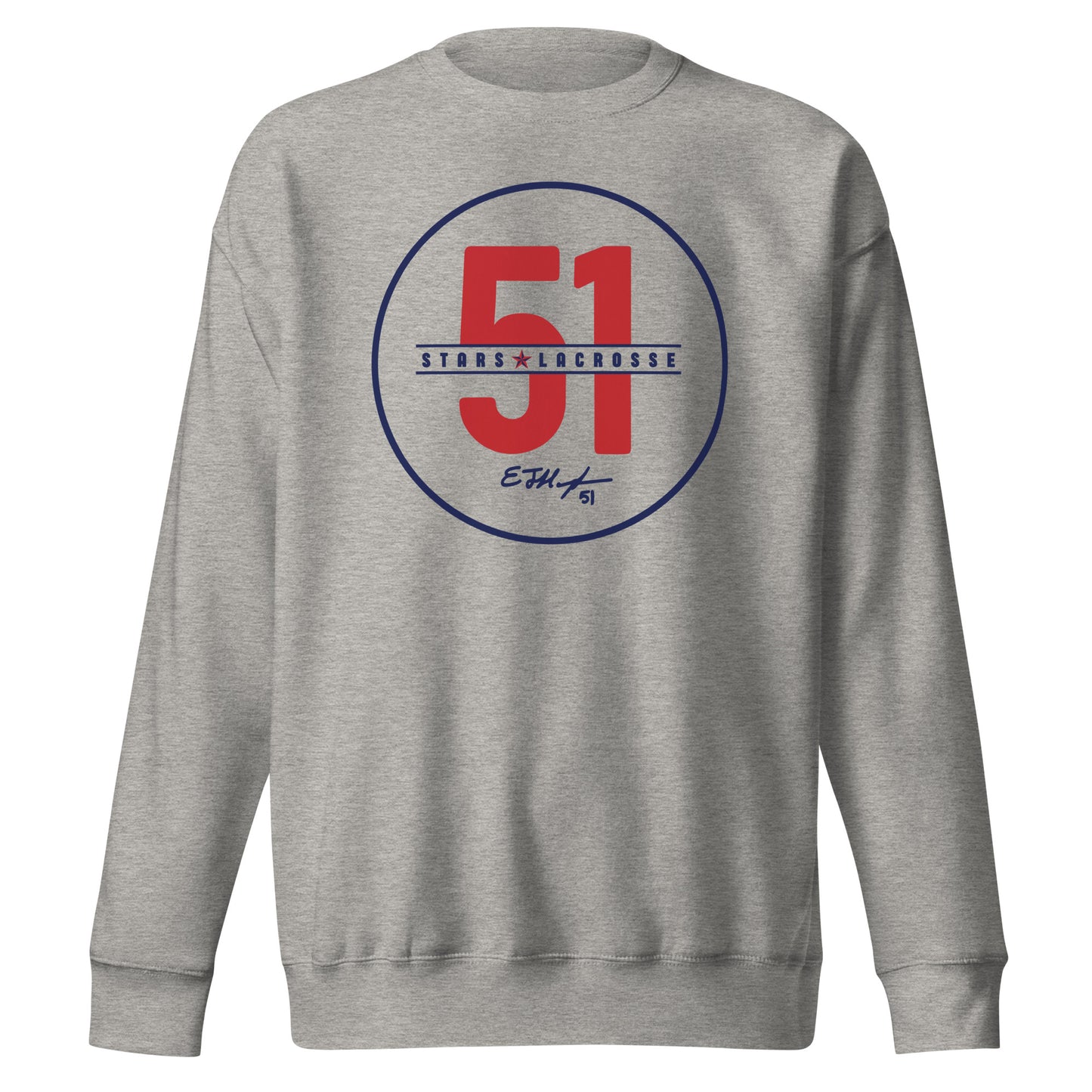 Adult 51 Stars Lacrosse Cotton Heritage Crewneck Sweatshirt