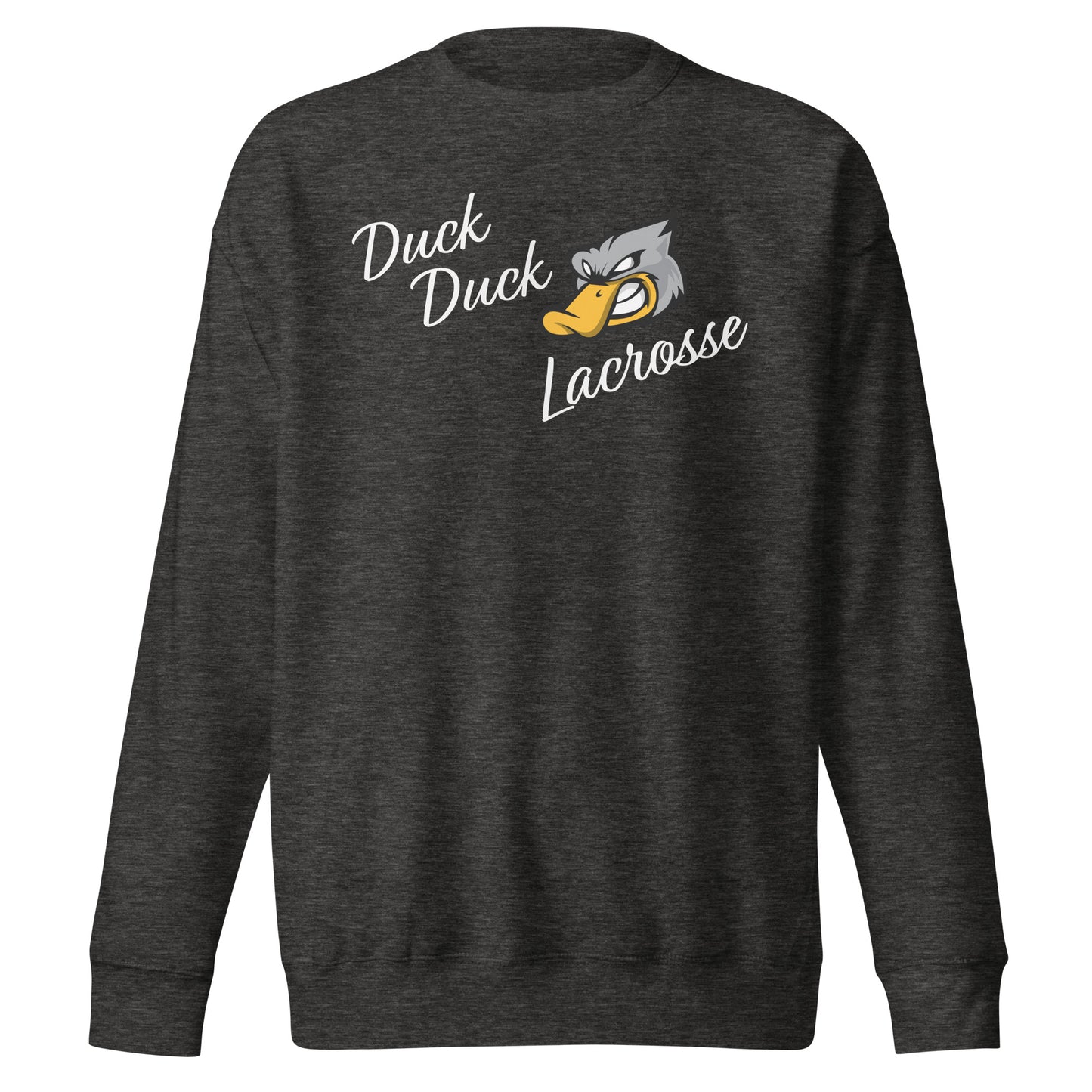 Adult Grey Duck Lacrosse Cotton Heritage Crewneck Sweatshirt