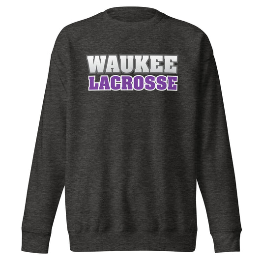 Adult Waukee Lacrosse Cotton Heritage Crewneck Sweatshirt