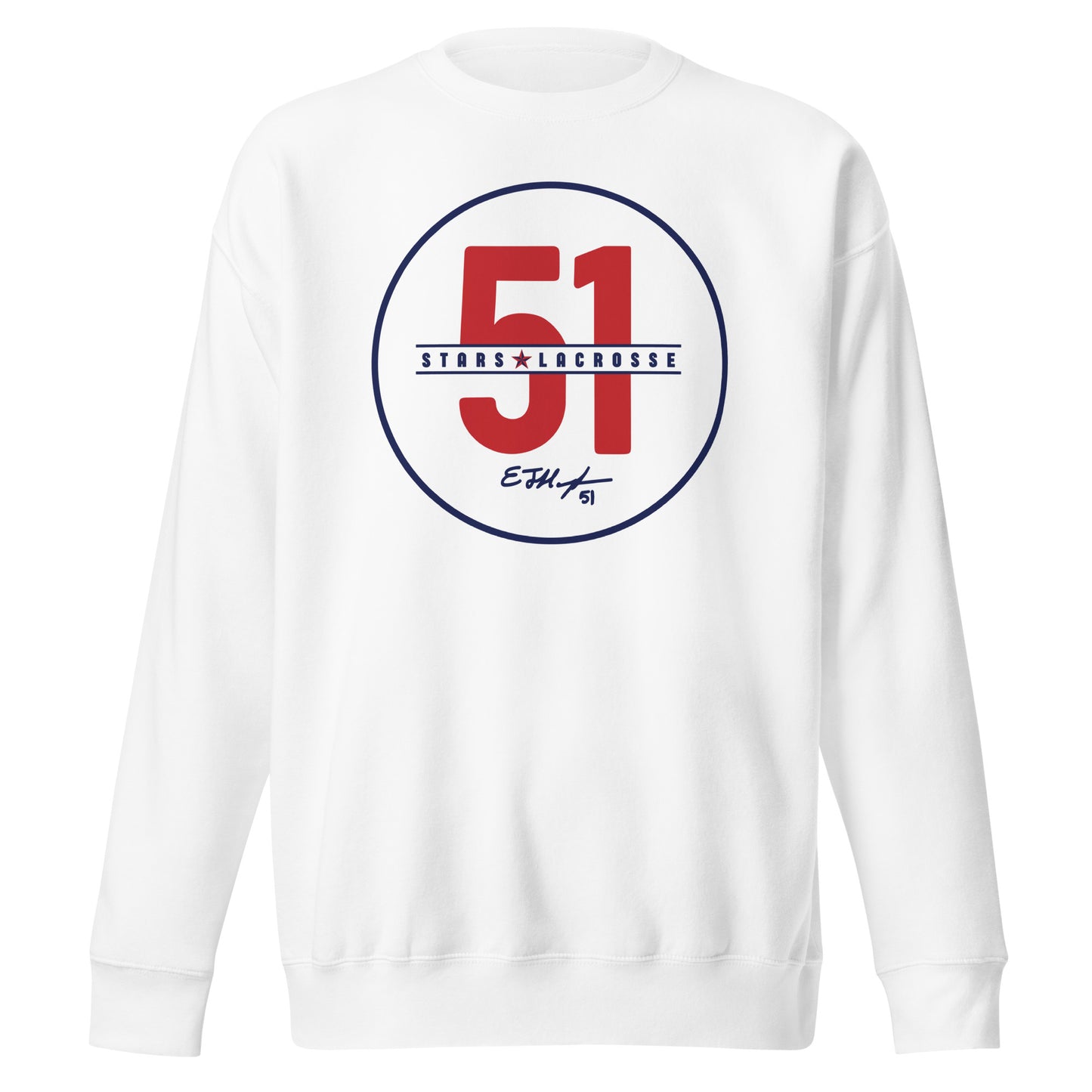 Adult 51 Stars Lacrosse Cotton Heritage Crewneck Sweatshirt