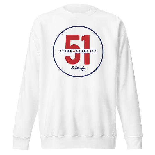 Adult 51 Stars Lacrosse Cotton Heritage Crewneck Sweatshirt