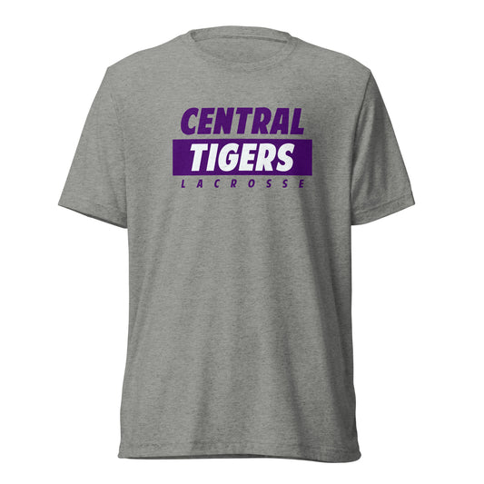 Adult Central Tigers Lacrosse Bella + Canvas Tri-Blend T-Shirt