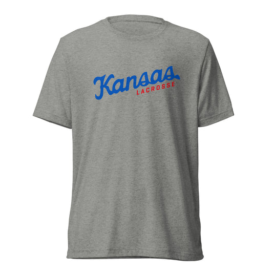 Adult KU Club Lacrosse Bella + Canvas Tri-Blend T-Shirt