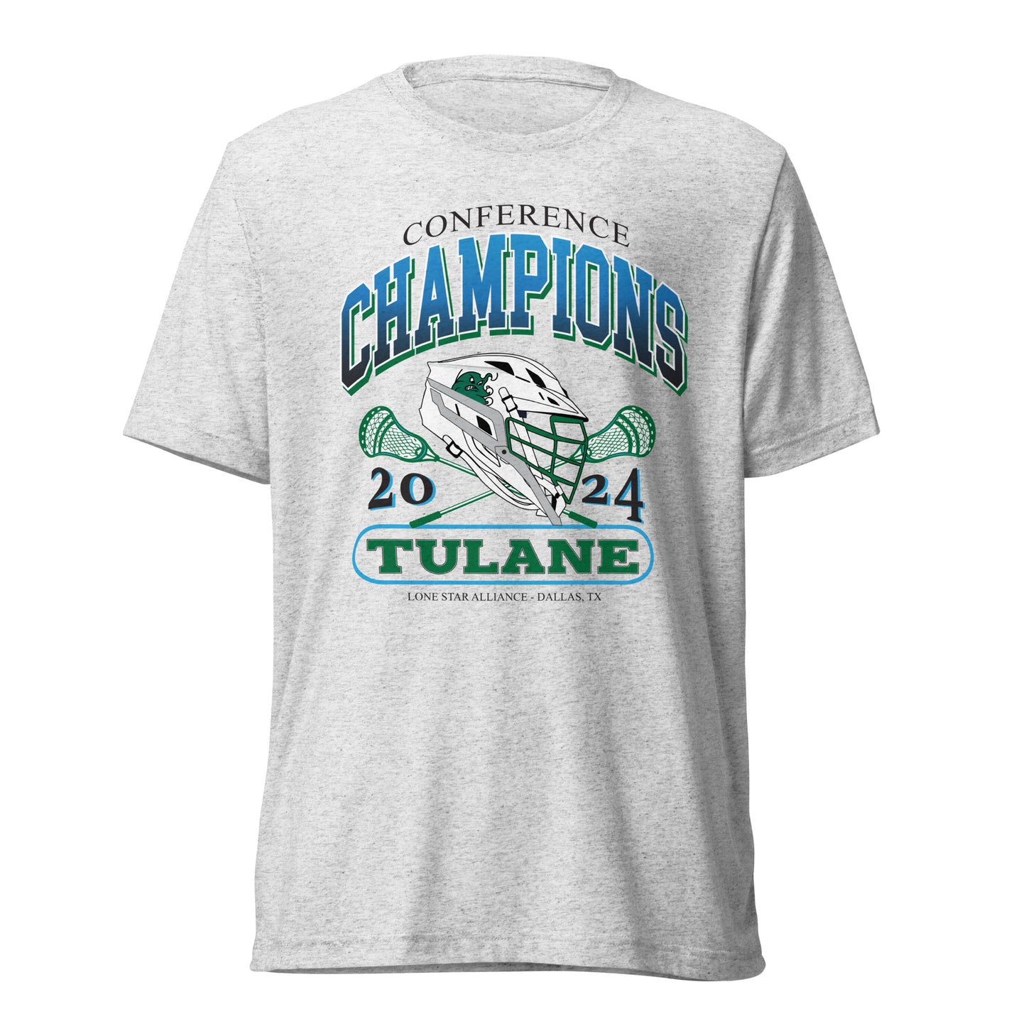 Adult Tulane Lacrosse Bella + Canvas Tri-Blend T-shirt