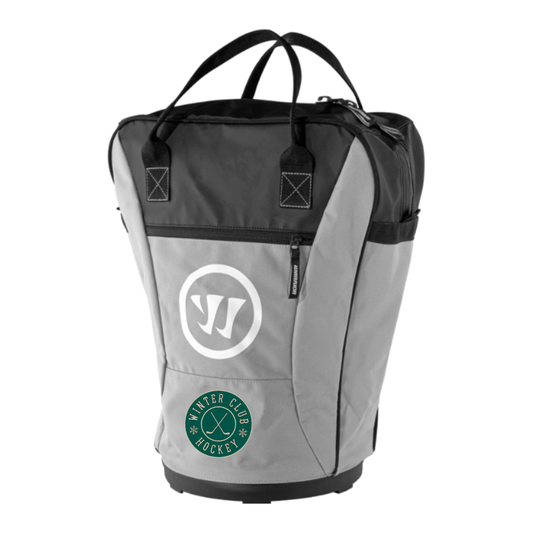 Warrior Puck/Ball Bag in black with the Winter Club Hockey logo on a pure white background