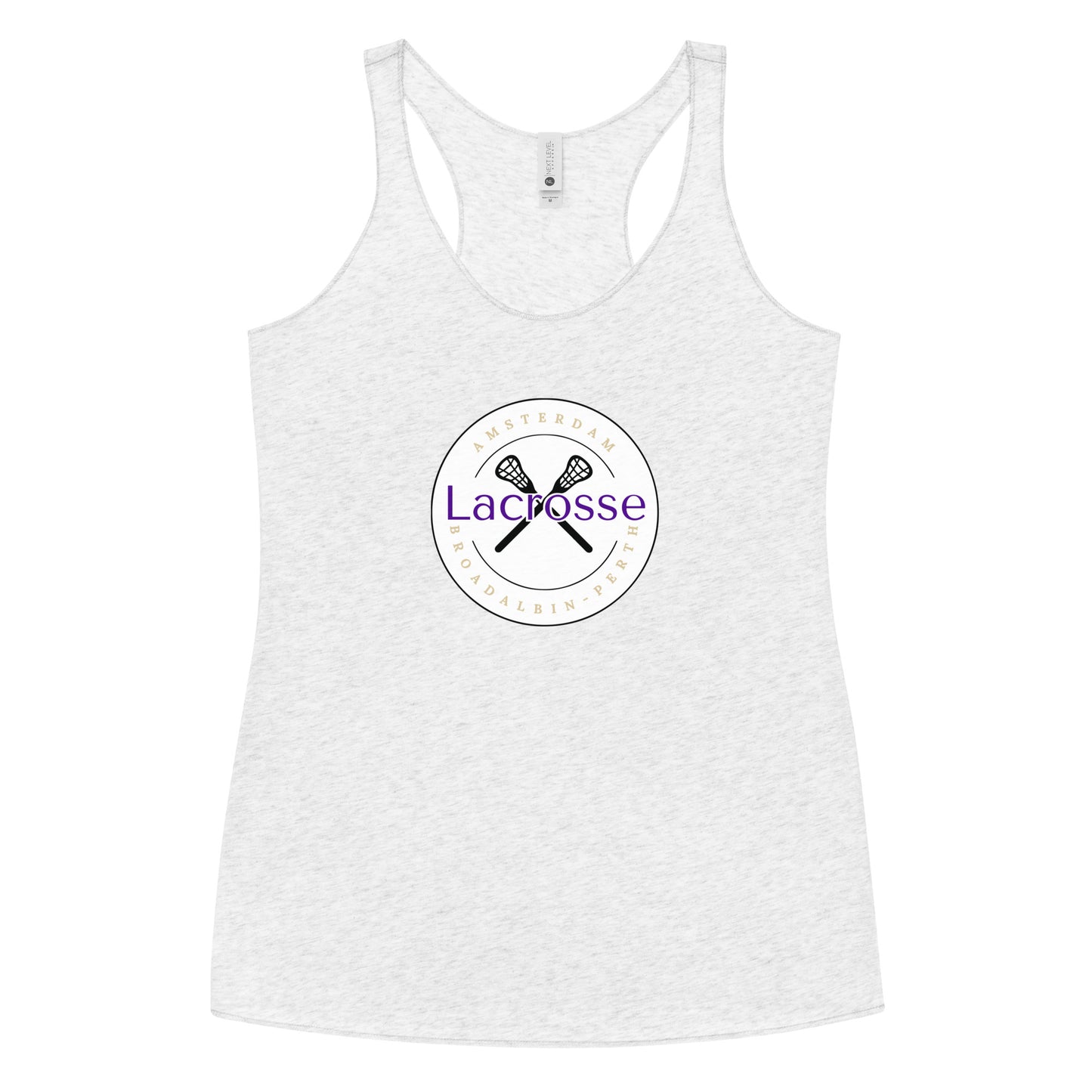 Women's Amsterdam Lacrosse Booster Club Next Level Racerback Tank Top