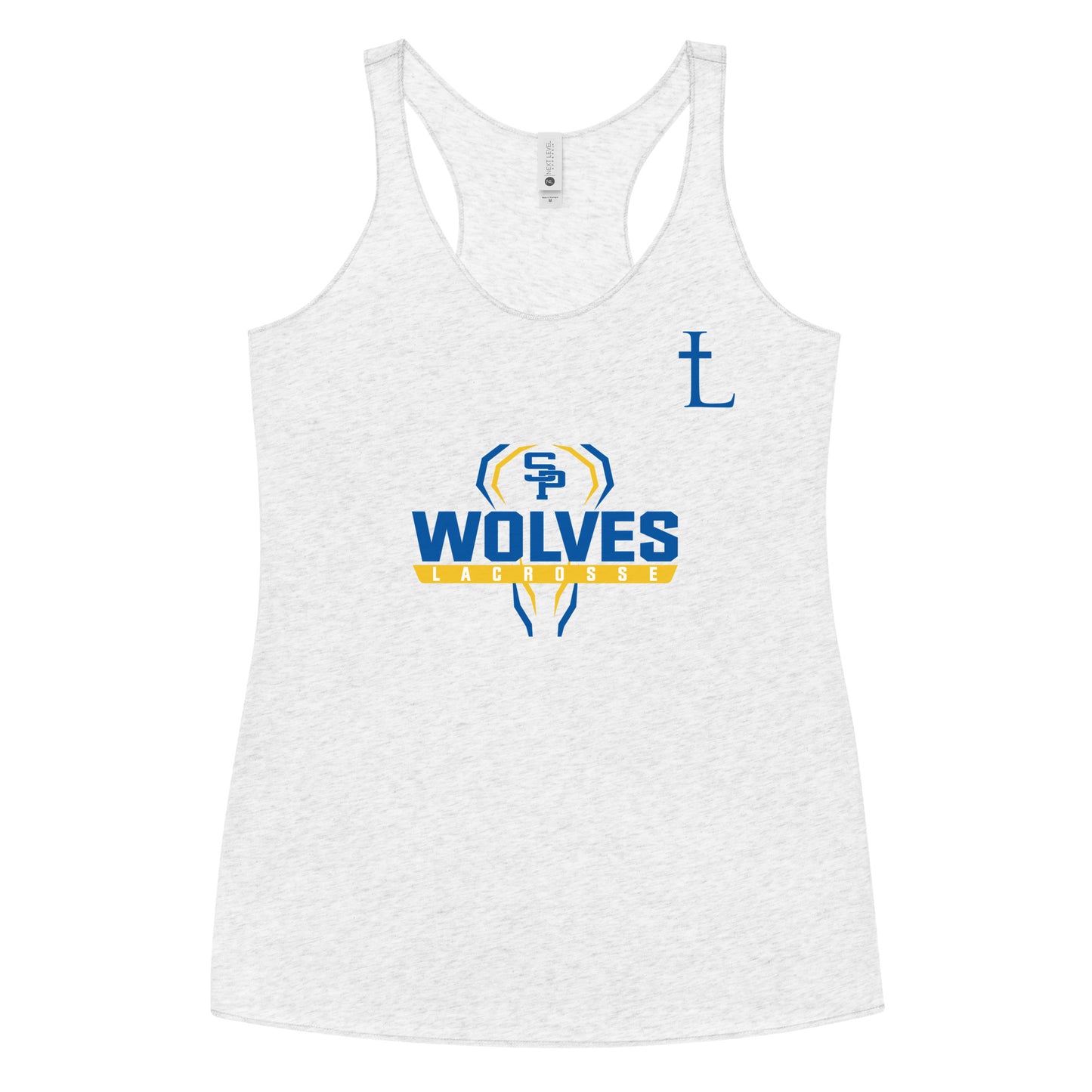 Women's Saint Paul's Wolves Lacrosse Next Level Racerback Tank Top