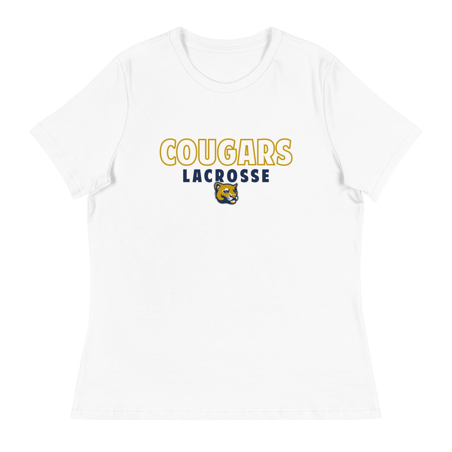 Women's Evergreen Cougars Lacrosse Bella + Canvas Relaxed T-Shirt