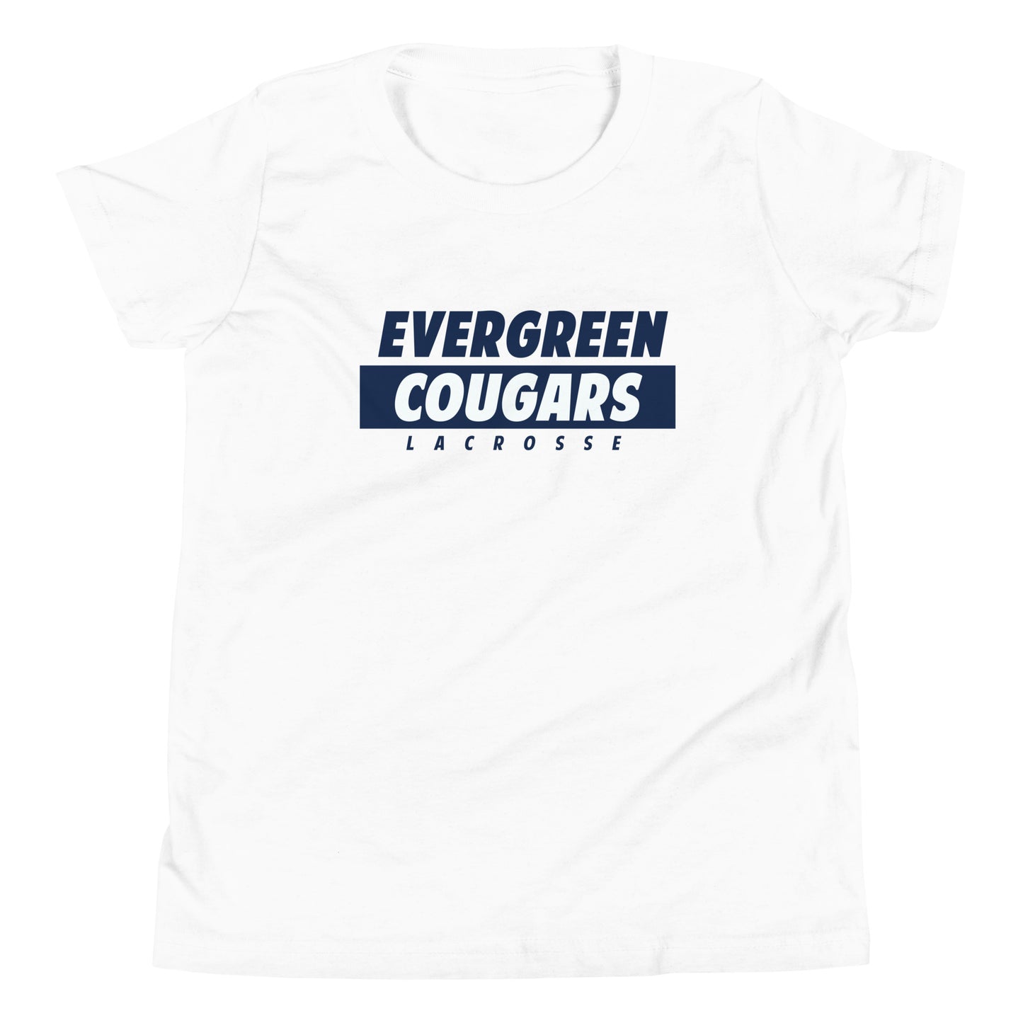 Youth Evergreen Cougars Lacrosse Bella + Canvas Short Sleeve T-Shirt
