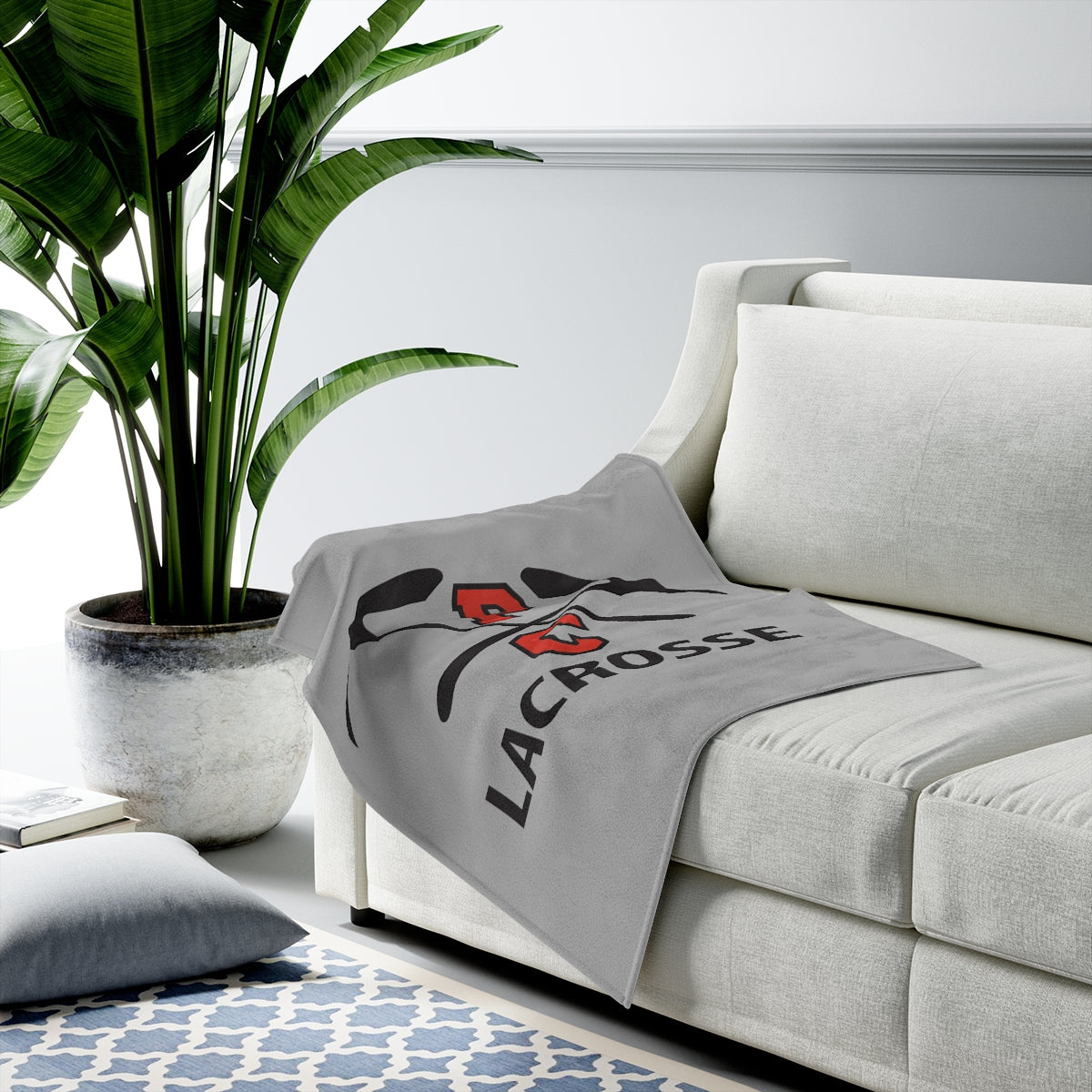 PCHS Boys Lacrosse Velveteen Plush Blanket
