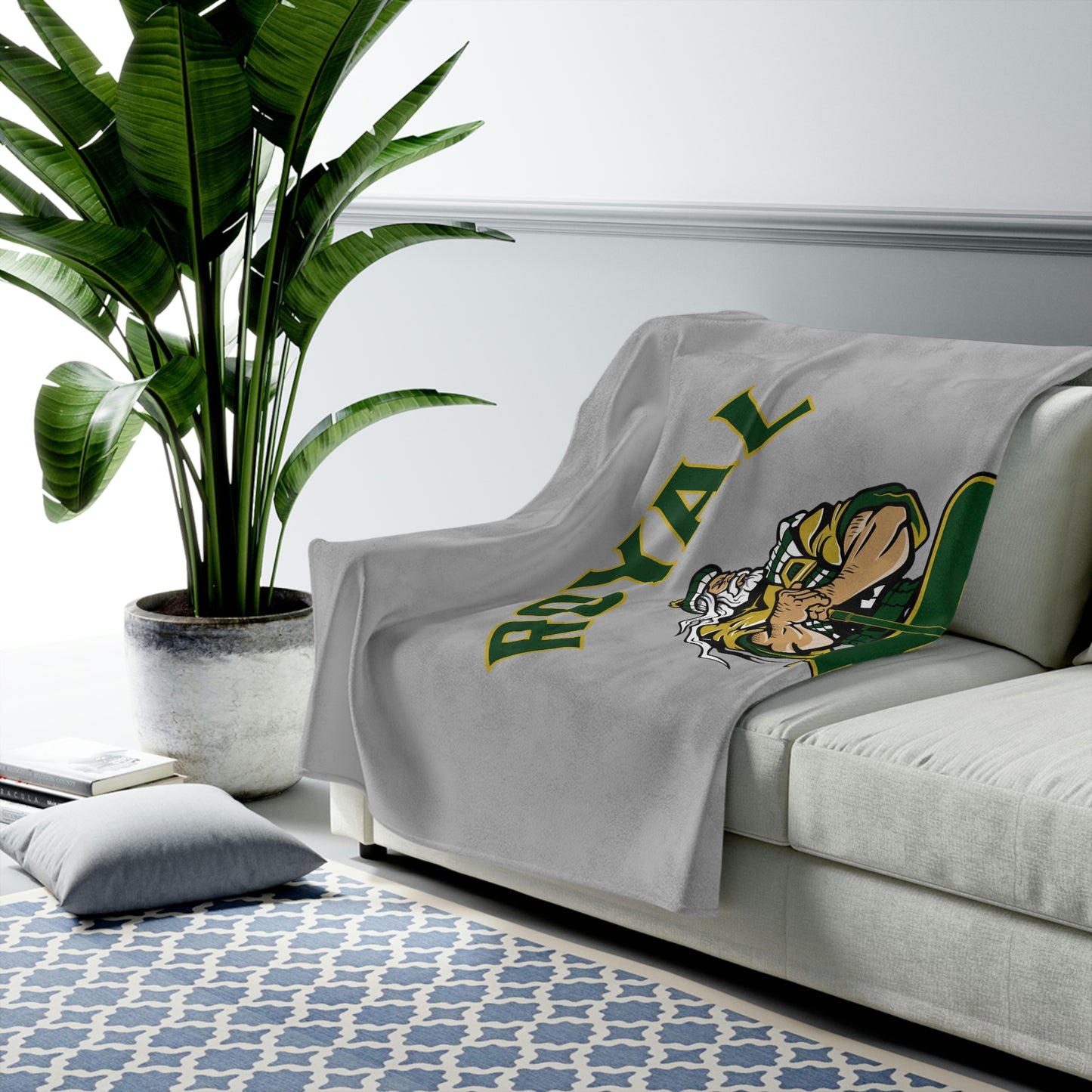 Royal HS Lacrosse Velveteen Plush Blanket