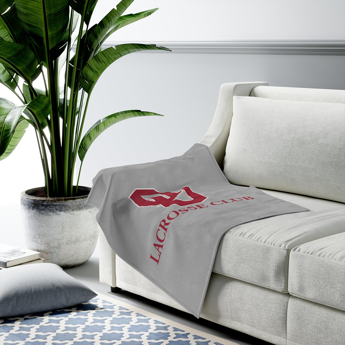 Oklahoma University Lacrosse Velveteen Plush Blanket