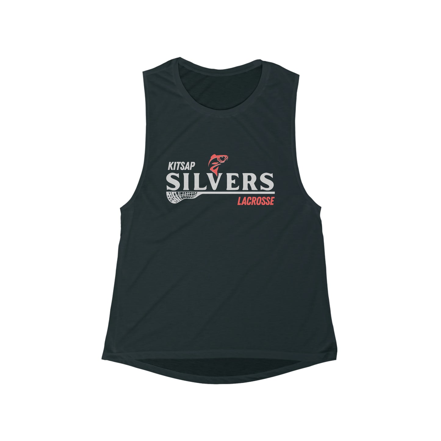 Women's Kitsap Lacrosse Bella + Canvas Flowy Scoop Muscle Tank