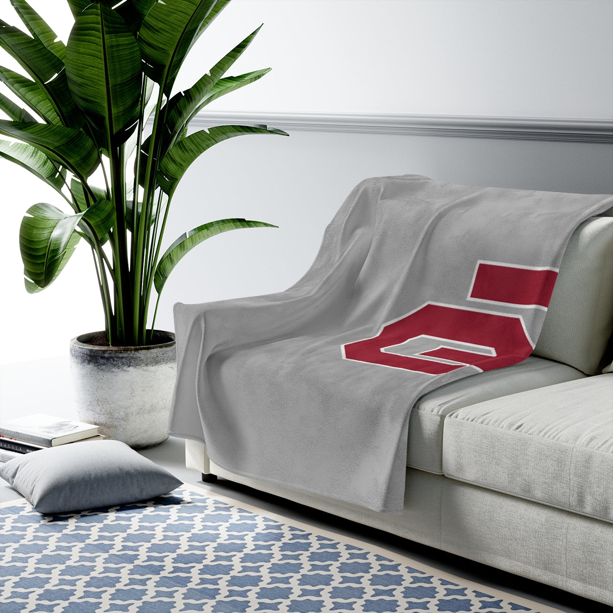 Oklahoma University Lacrosse Velveteen Plush Blanket