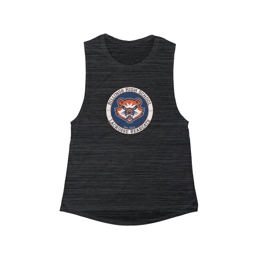Women's Billings Bearcats Lacrosse Bella + Canvas Flowy Scoop Muscle Tank